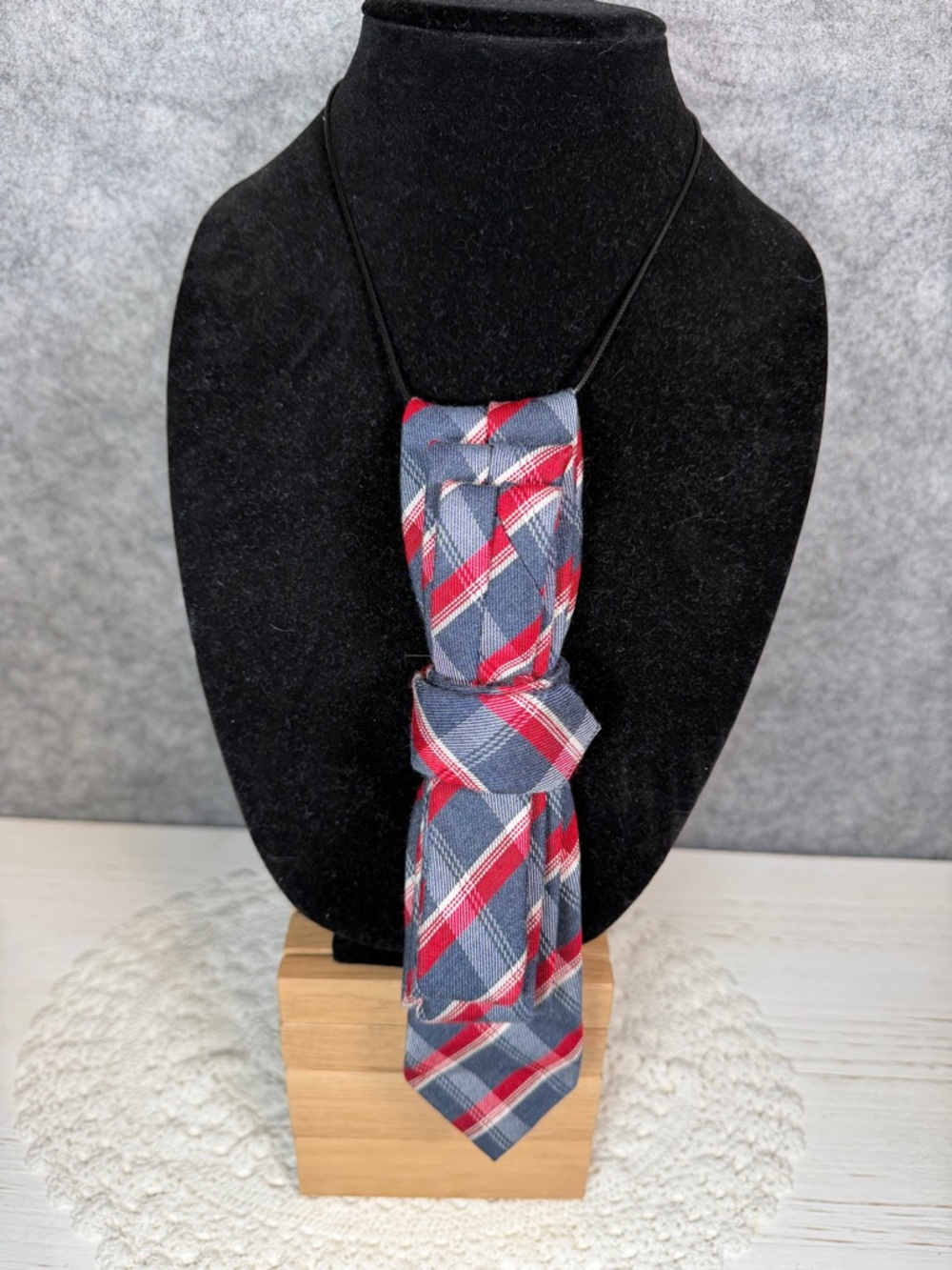 Upcycled Vintage Tie Necklace – One-of-a-Kind Statement Piece